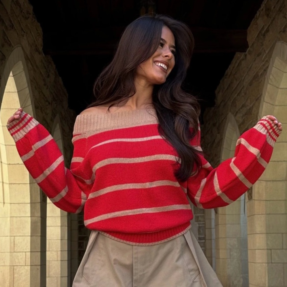 Boatneck striped sweater